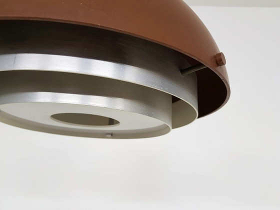 Image 1 of Mid-century space age brown pendant light