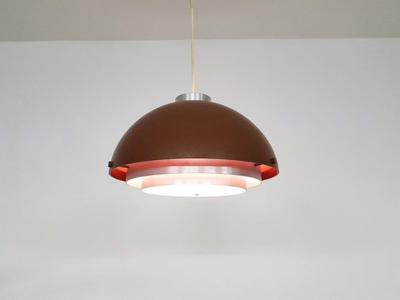 Image 1 of Mid-century space age brown pendant light