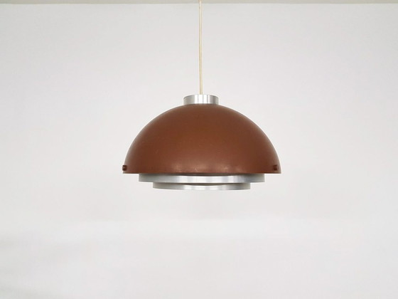 Image 1 of Mid-century space age brown pendant light