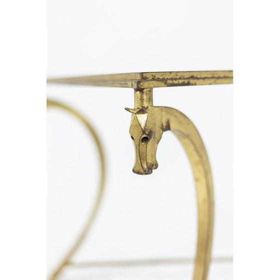 Image 1 of Vintage gilded iron coffee table for Maison Ramsay, 1950