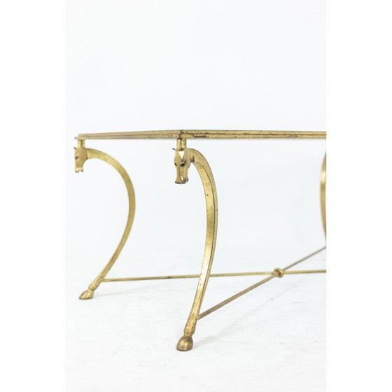 Image 1 of Vintage gilded iron coffee table for Maison Ramsay, 1950