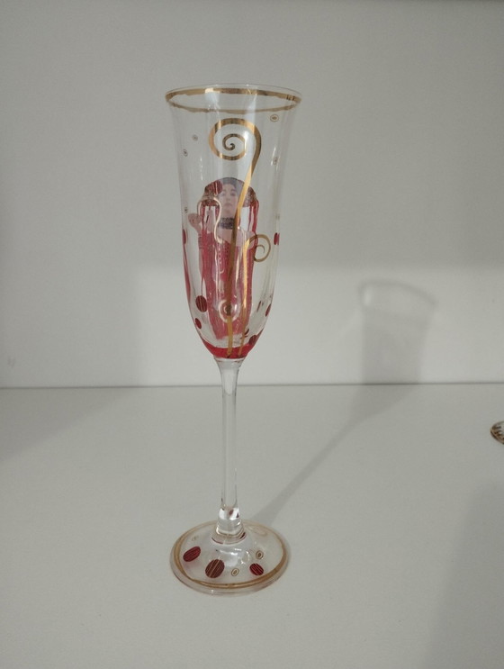 Image 1 of Set Of 6 Klimt Champagne Flutes