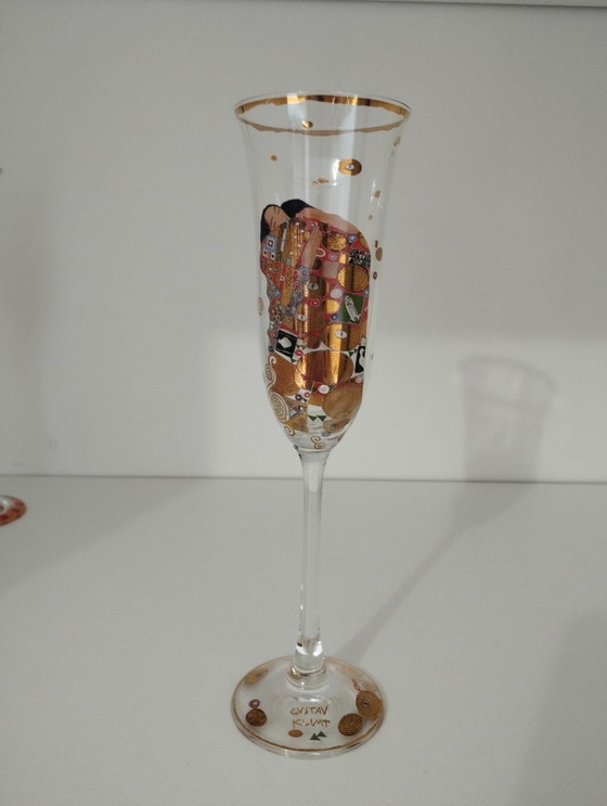 Image 1 of Set Of 6 Klimt Champagne Flutes