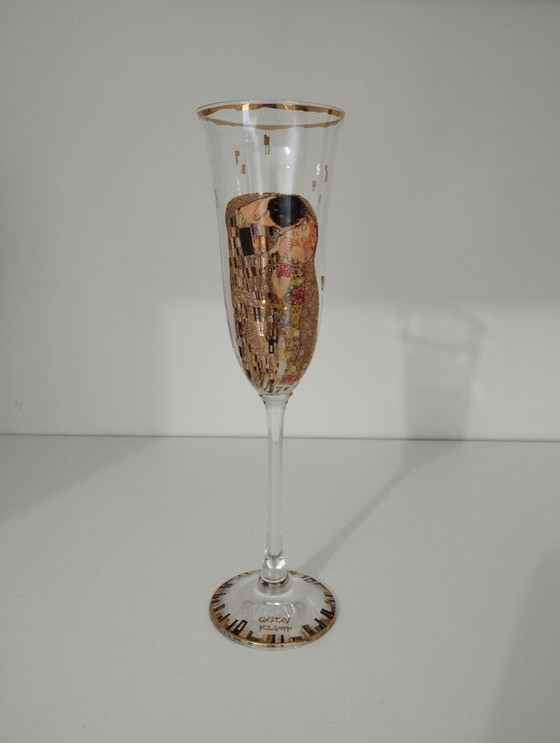 Image 1 of Set Of 6 Klimt Champagne Flutes