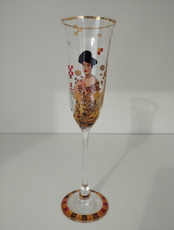 Image 1 of Set Of 6 Klimt Champagne Flutes