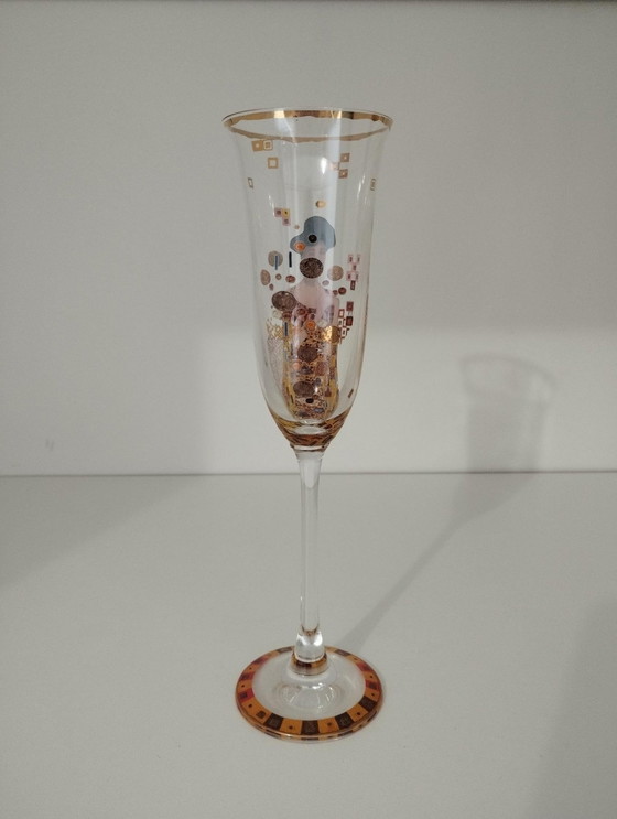 Image 1 of Set Of 6 Klimt Champagne Flutes