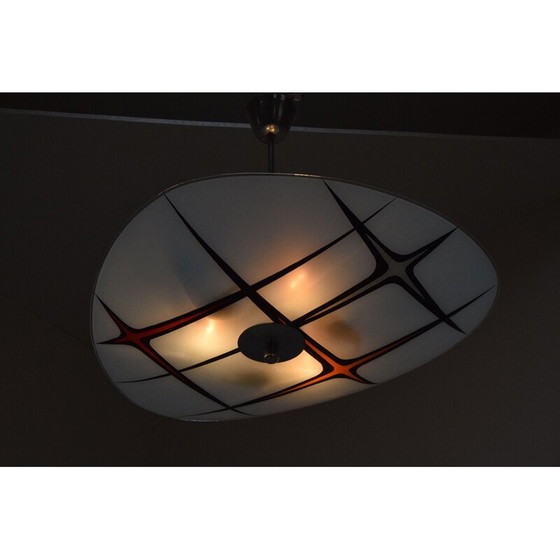 Image 1 of Vintage glass suspension by Napako 1970s