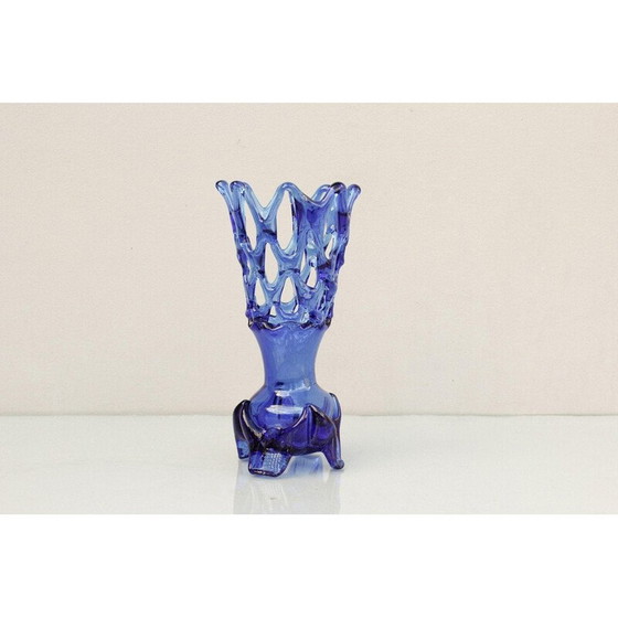 Image 1 of Vintage vase in cobalt blue glass, Europe 1960