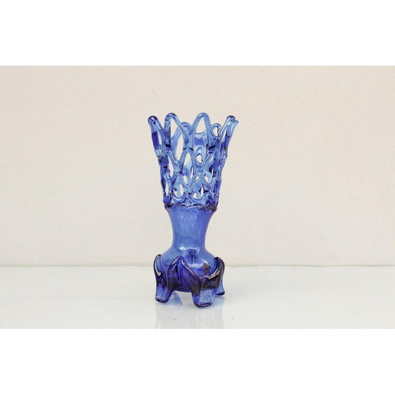 Image 1 of Vintage vase in cobalt blue glass, Europe 1960