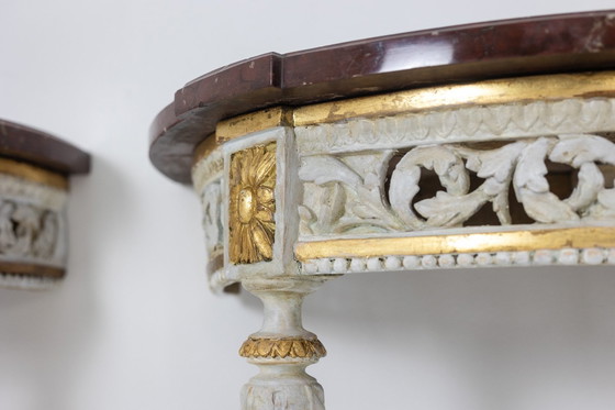 Image 1 of Malot: Pair of Louis XVI Period Lacquered Consoles, Circa 1780