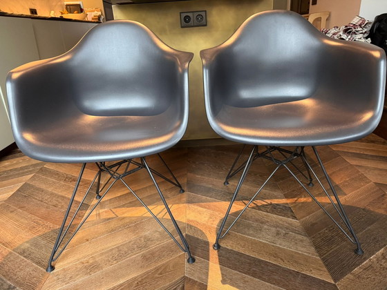 Image 1 of 2x Vitra Dar Eames Chair Black