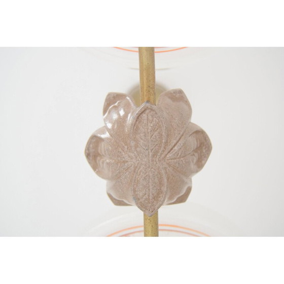 Image 1 of Lampadario vintage in vetro e metallo di Zukov, Cecoslovacchia, 1950