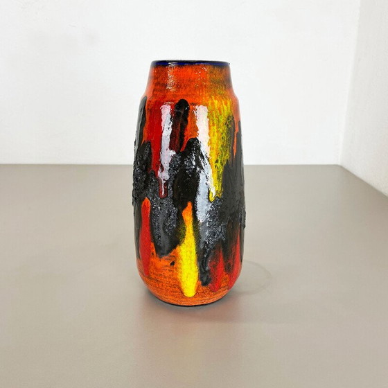 Image 1 of Vaso vintage multicolore in lava grassa di Scheurich, Germania, anni '70