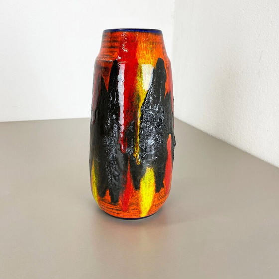 Image 1 of Vaso vintage multicolore in lava grassa di Scheurich, Germania, anni '70