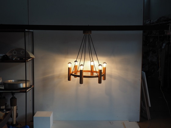 Image 1 of Domus Teak Chandelier / Danish Modern Design