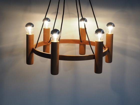 Image 1 of Domus Teak Chandelier / Danish Modern Design