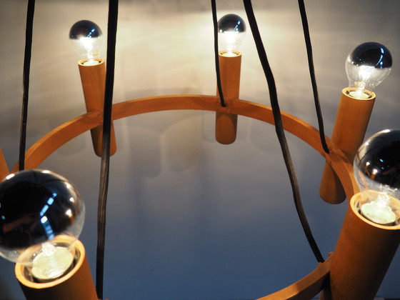 Image 1 of Domus Teak Chandelier / Danish Modern Design