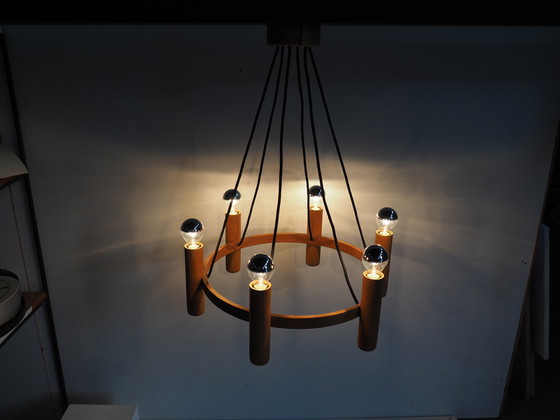 Image 1 of Domus Teak Chandelier / Danish Modern Design