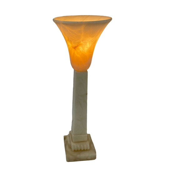 Image 1 of Pegasam Spain - Albaster Table Lamp - Brutalist Style - Chalice (Two In Stock)