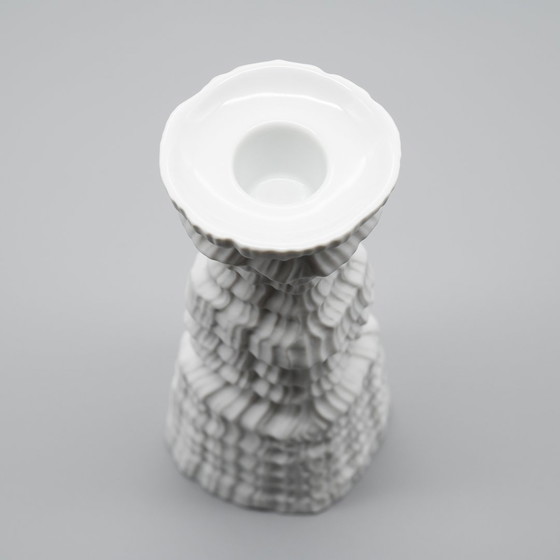 Image 1 of Rosenthal Bisque Porcelain Vase Lid-Box Candleholder Trio Martin Freyer Uta Feyl