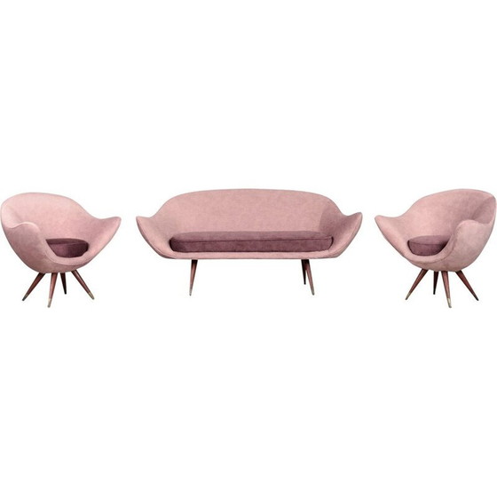 Image 1 of Vintage velvet living room set by Paged, 1972
