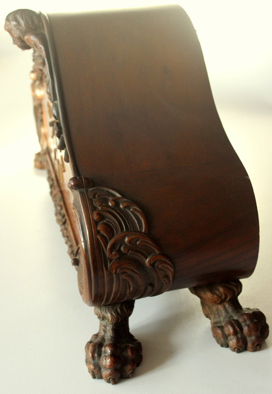 Image 1 of 1940S Hand Carved And Handcrafted Mantel Clock - Living Room Clock