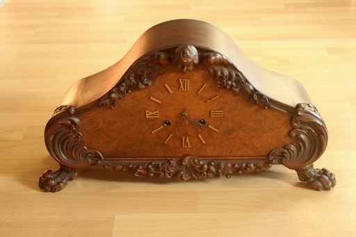 1940S Hand Carved And Handcrafted Mantel Clock - Living Room Clock