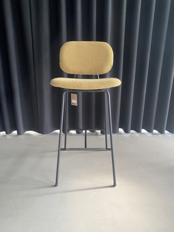 Image 1 of Design In Box - Barstool No. 14 - Black Frame + Mustard Color Fabric