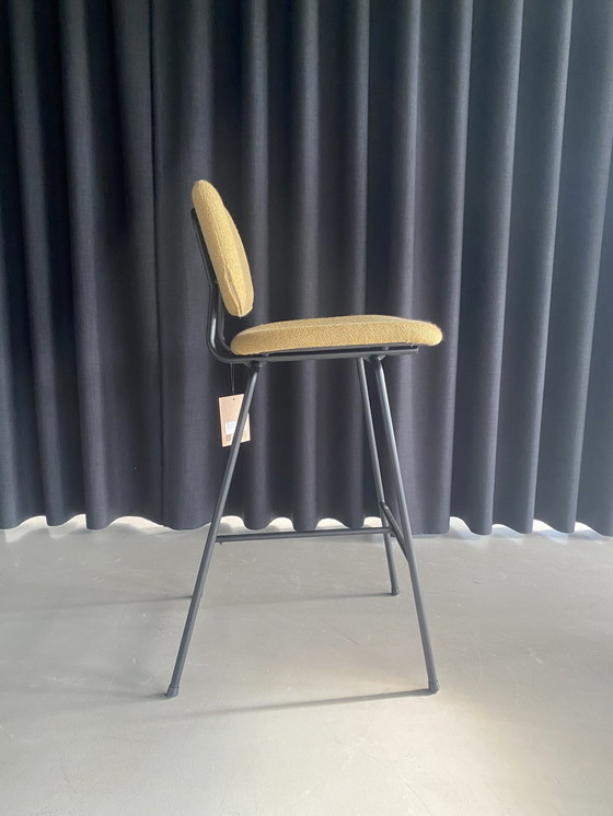 Image 1 of Design In Box - Barstool No. 14 - Black Frame + Mustard Color Fabric