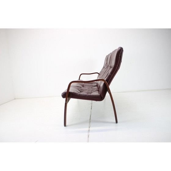 Image 1 of Vintage 3-seater leather sofa for Ton, Czechoslovakia 1980