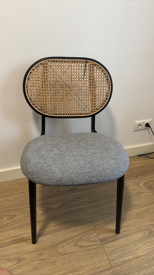 Zuiver Spike Dining Chair Natural Gray Rattan Chair