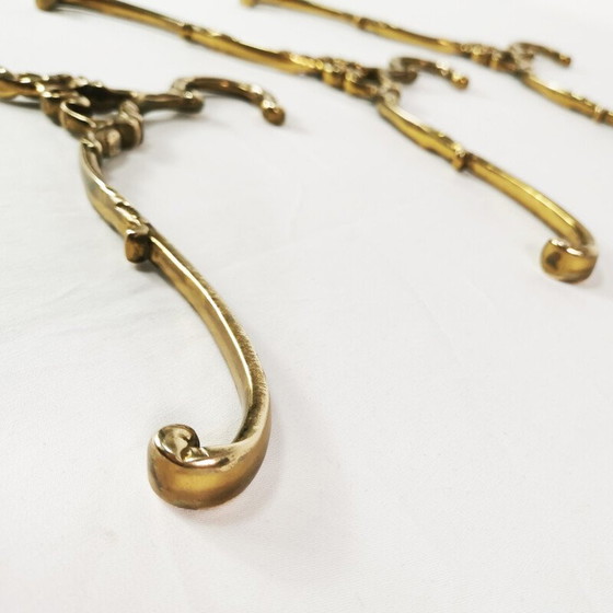 Image 1 of Set of 3 vintage brass hangers, Germany, 1960