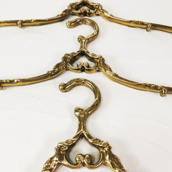 Image 1 of Set of 3 vintage brass hangers, Germany, 1960