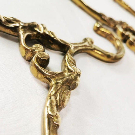 Image 1 of Set of 3 vintage brass hangers, Germany, 1960