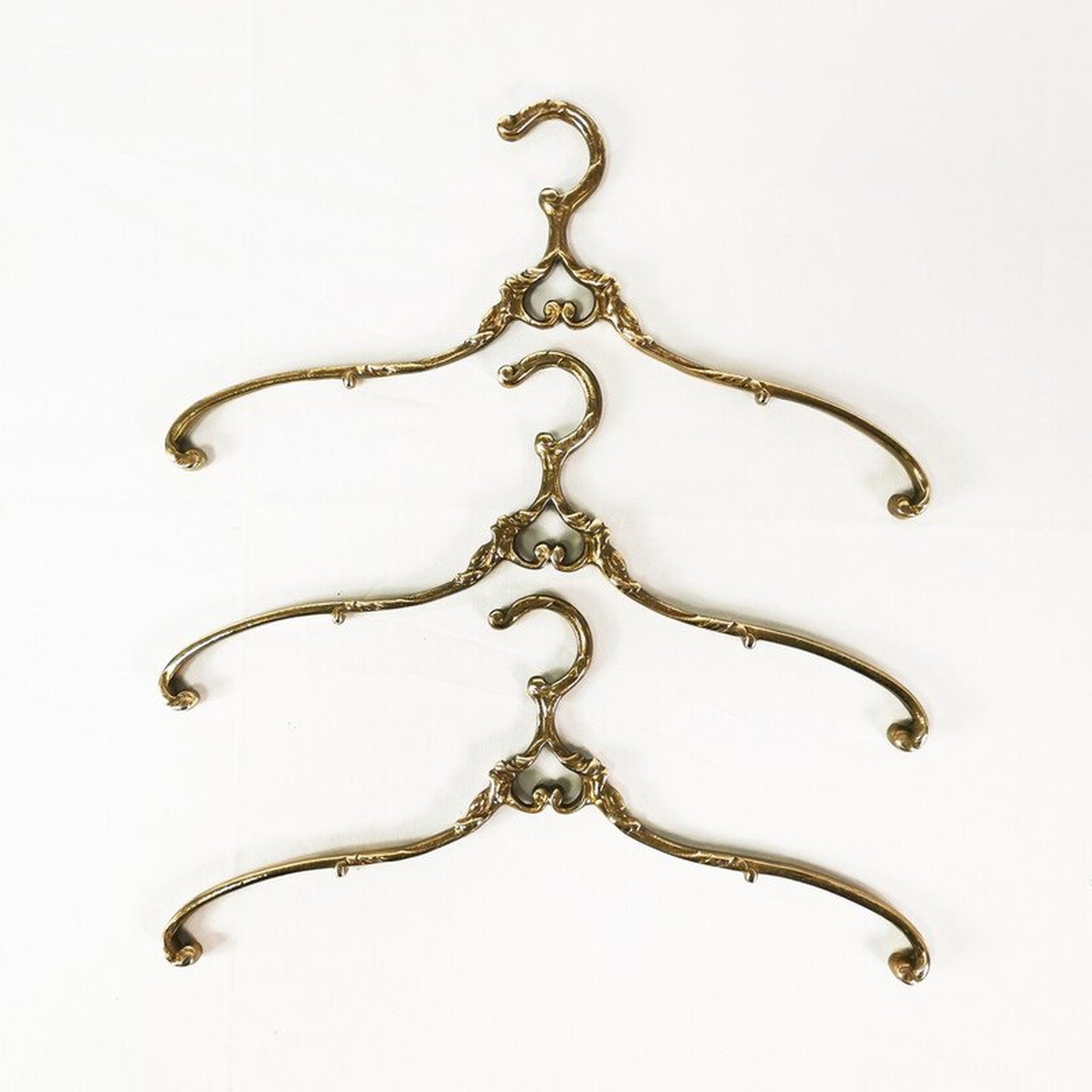 Set of 3 vintage brass hangers Germany 1960