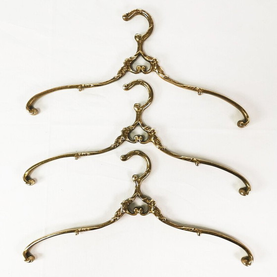 Image 1 of Set of 3 vintage brass hangers, Germany, 1960