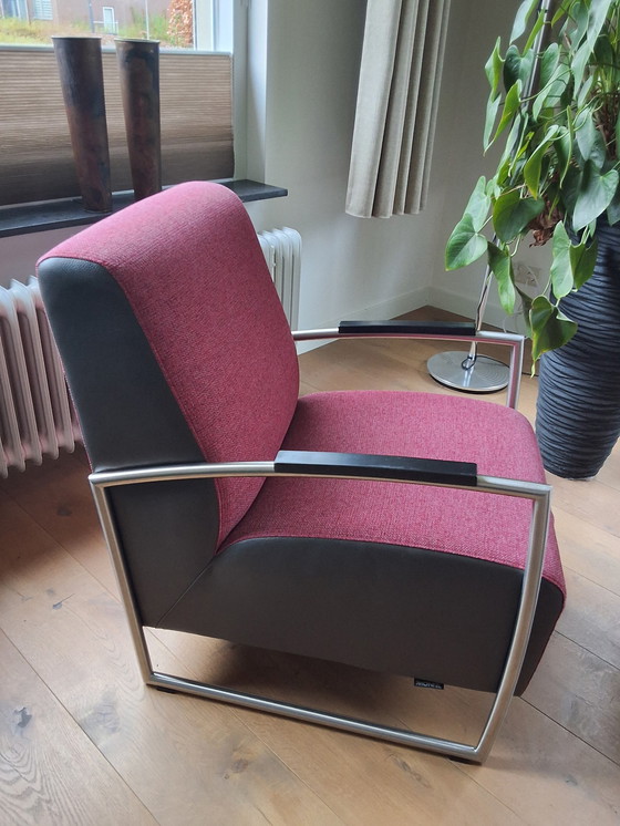 Image 1 of Montel Armchair, Fabric With Leather