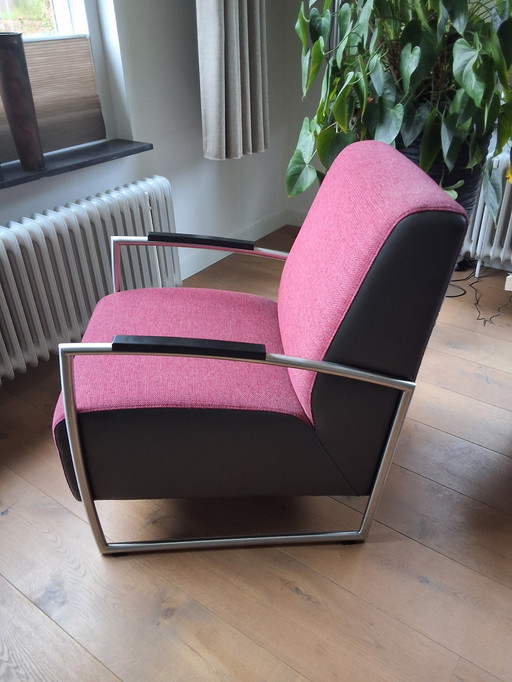 Montel Armchair, Fabric With Leather