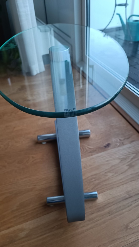 Image 1 of Glass Side Table On Luxury Leg, Rolf Benz