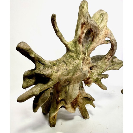 Image 1 of Pair of vintage teak brutalist armchairs