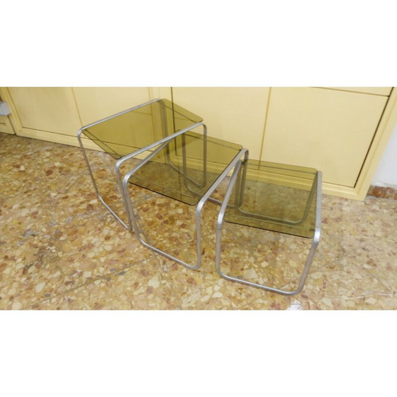 Image 1 of Set di 3 tavolini retrattili vintage - anni '70