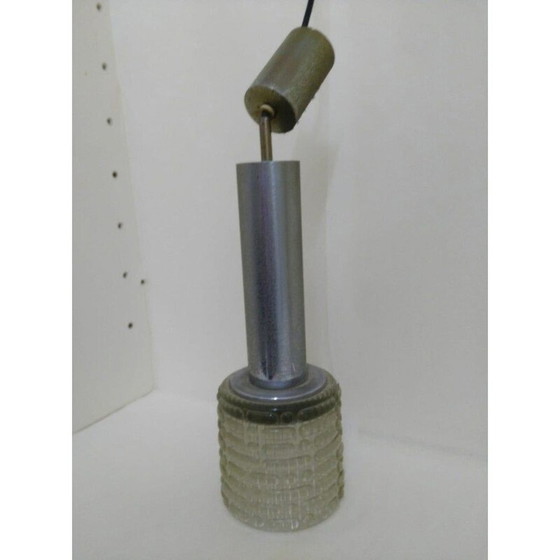 Image 1 of Coppia di lampadari vintage a cupola in metallo e vetro di Gaetano Sciolari, 1960