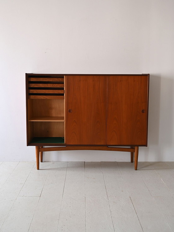Image 1 of Vintage Scandinavian Highboard With Sliding Doors