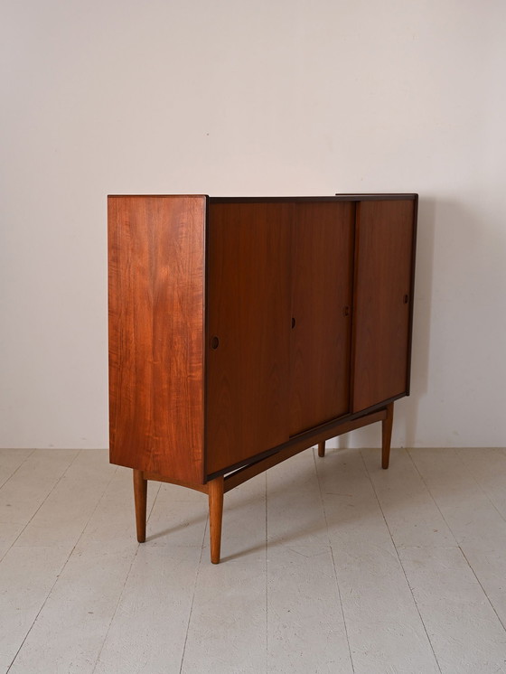 Image 1 of Vintage Scandinavian Highboard With Sliding Doors