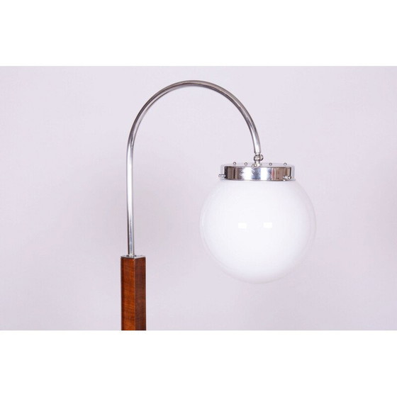 Image 1 of Lampada da terra Art Déco vintage in noce e abete di Jindrich Halabala per Up Závody, Cecoslovacchia 1930