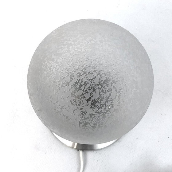 Image 1 of Vintage frosted glass and aluminum table lamp "Brioni" by Stilux Milano, 1960