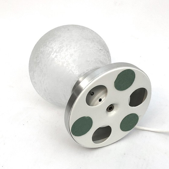 Image 1 of Vintage frosted glass and aluminum table lamp "Brioni" by Stilux Milano, 1960