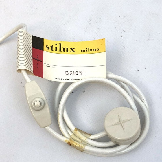 Image 1 of Vintage frosted glass and aluminum table lamp "Brioni" by Stilux Milano, 1960