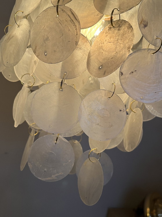 Image 1 of Set di 2 lampade a sospensione Capiz in madreperla vintage