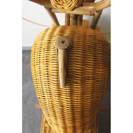 Image 1 of Vintage Harley Davidson motorcycle in rattan by Tom Dixon, 1990
